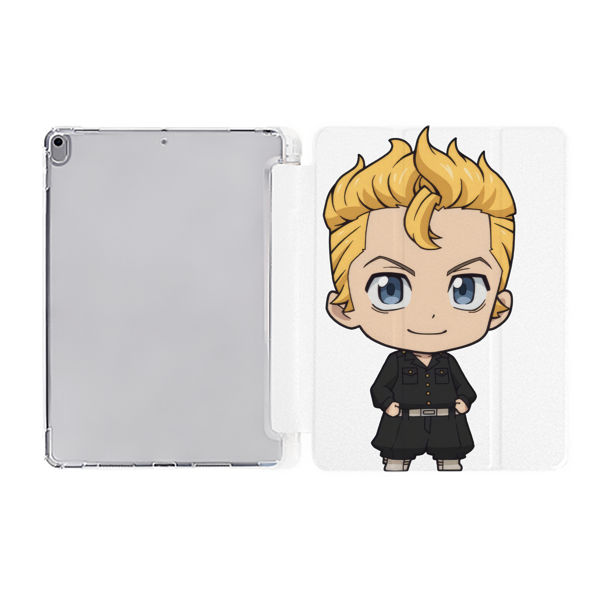 （画像用） 東京リベンジャーズ Tokyo Revengers IPad ケース ペン収納付き 三つ折りスタンド PUレザー×シリコン 対応機種9.5/10.5/10.9インチ
